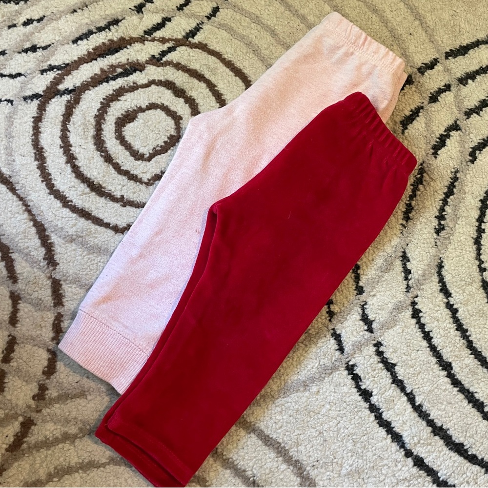 2-piece baby girl pants; 12 months;
